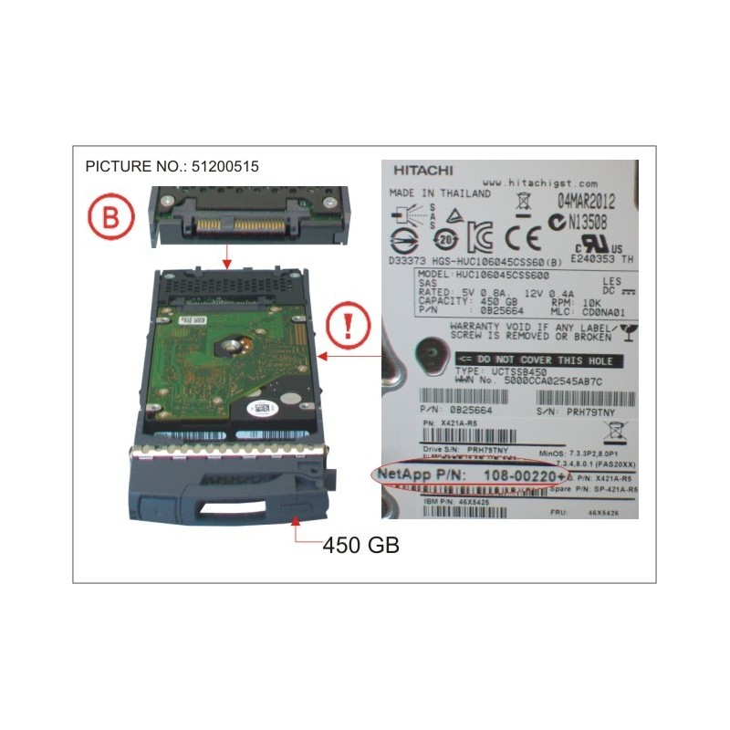 34032966 - DISK DRIVE,SAS,450GB,10K,6GB,2.5",DS2246