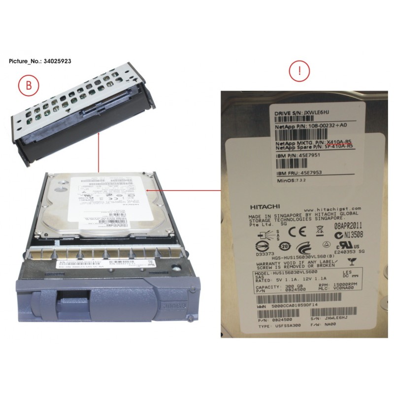 34025923 - DISK DRIVE,300GB,15K RPM,SAS