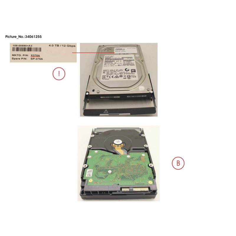 34061255 - DSK DRV,4TB,7.2K,12G,DS460C