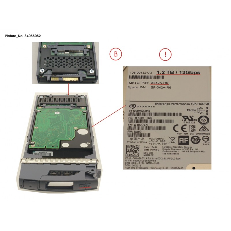 34055052 - DSK DRV,1.2TB,10K,12G,DS224C
