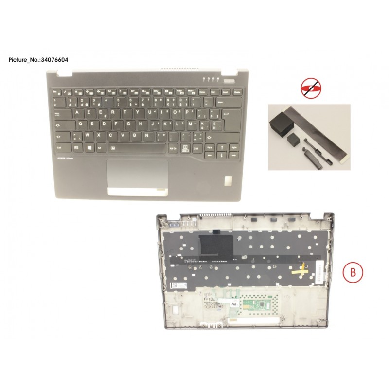 34076604 - UPPER ASSY INCL. KEYB BELGIUM W/FP