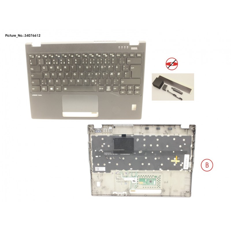 34076612 - UPPER ASSY INCL. KEYB DENMARK W/FP