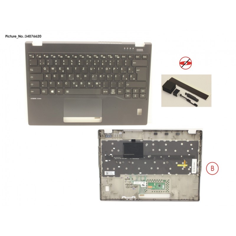 34076620 - UPPER ASSY INCL. KEYB E EUROPE W/FP