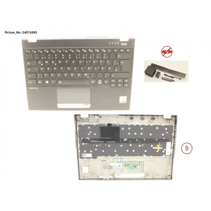 34076585 - UPPER ASSY INCL. KEYB GERMAN FOR PV