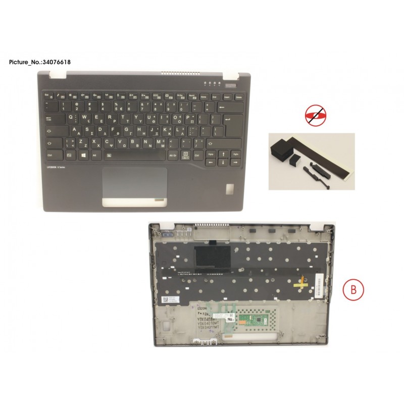 34076618 - UPPER ASSY INCL. KEYB GREECE W/FP