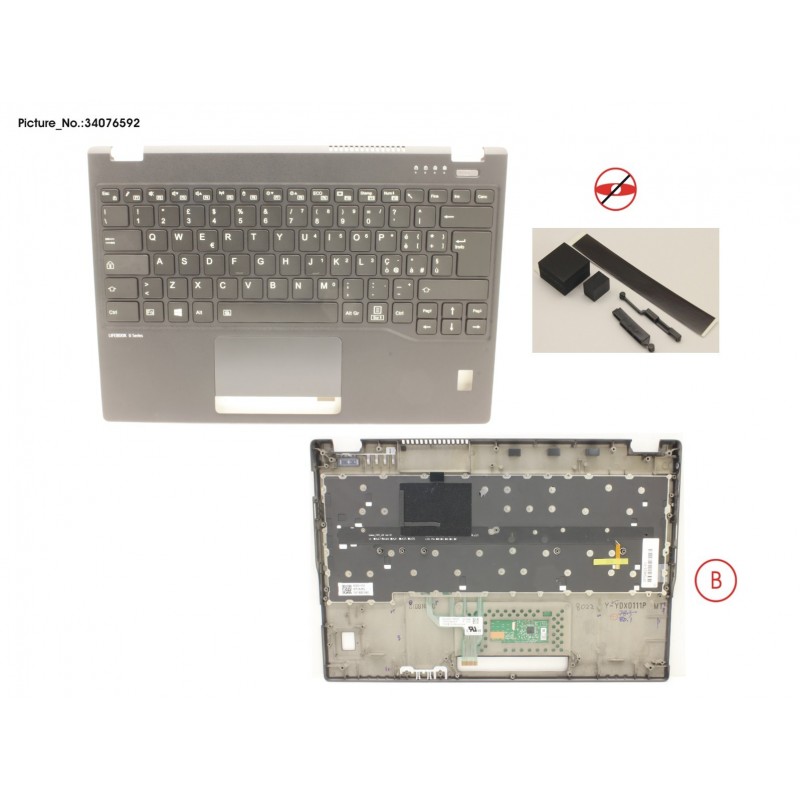 34076592 - UPPER ASSY INCL. KEYB ITALIAN W/FP