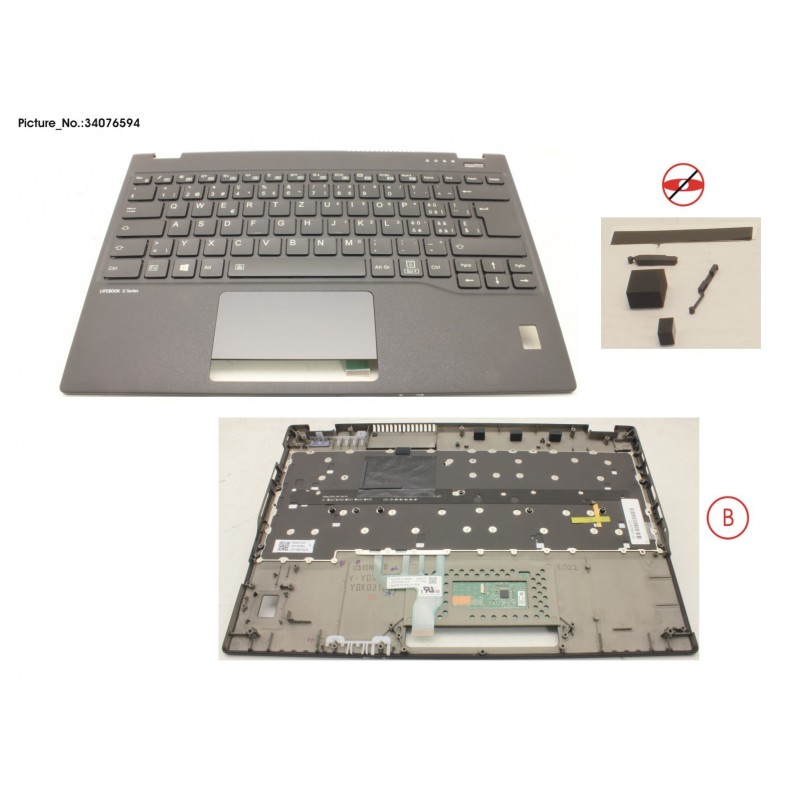 34076594 - UPPER ASSY INCL. KEYB SWISS W/FP