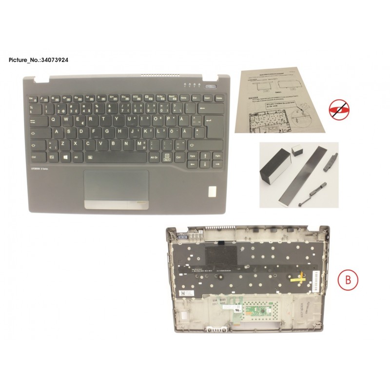 34073924 - UPPER ASSY INCL. KEYB SWE/FIN W/FP(TBT)