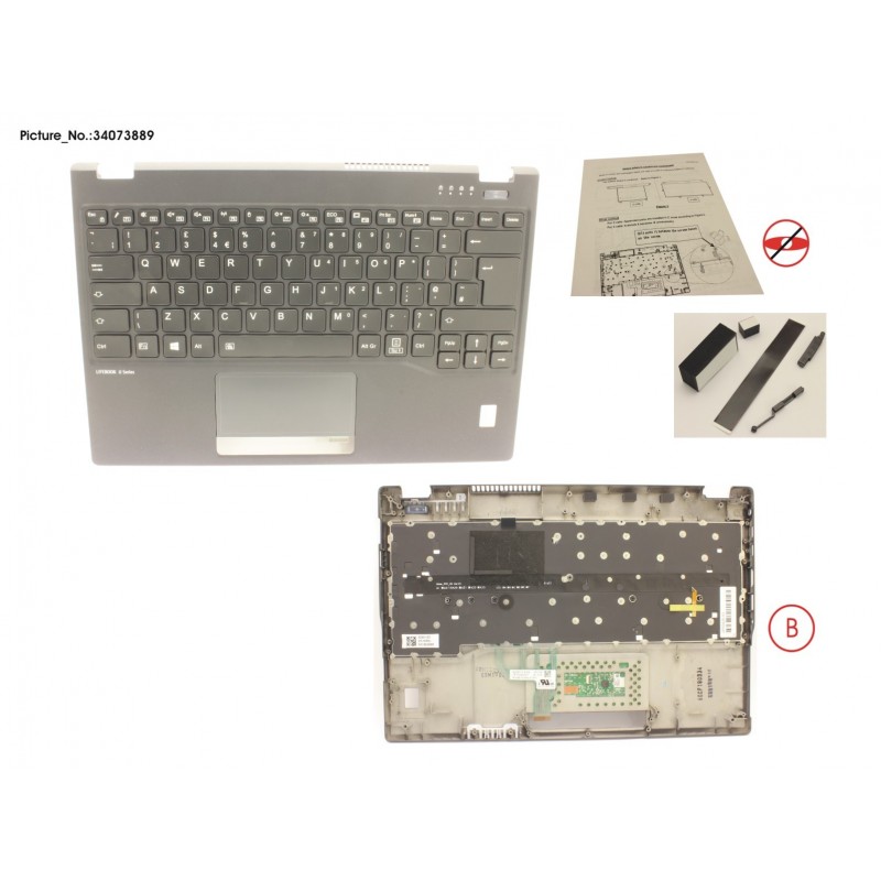 34073889 - UPPER ASSY INCL. KEYB UK W/FP(ALT)