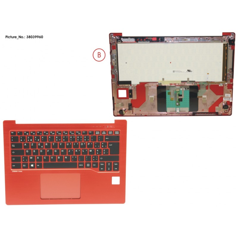 38039960 - UPPER ASSY RED INCL. KEYBOARD BELGIUM