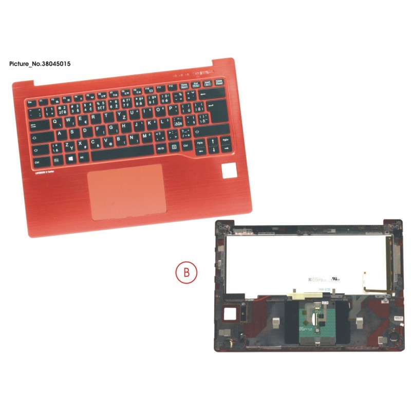 38045015 - UPPER ASSY RED INCL. KEYBOARD CZECH/SLO