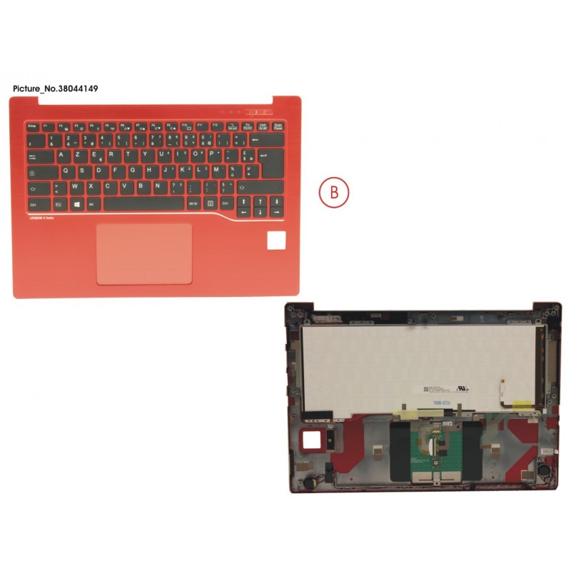 38044149 - UPPER ASSY RED INCL. KEYBOARD FRANCE