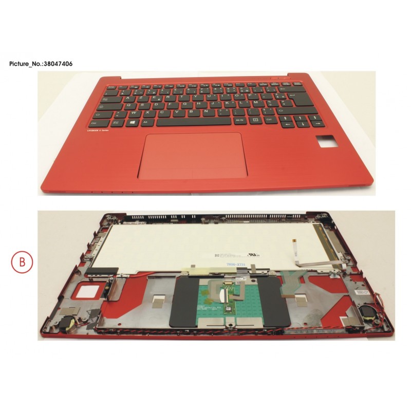 38047406 - UPPER ASSY RED INCL. KEYBOARD FRANCE