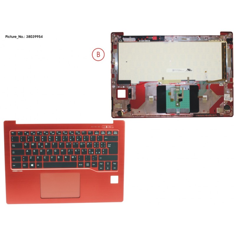 38039954 - UPPER ASSY RED INCL. KEYBOARD ITALIAN