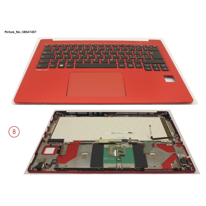 38047407 - UPPER ASSY RED INCL. KEYBOARD ITALIAN