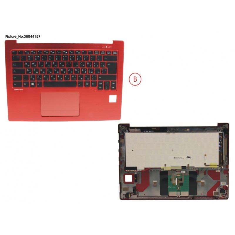 38044157 - UPPER ASSY RED INCL. KEYBOARD RUS/US