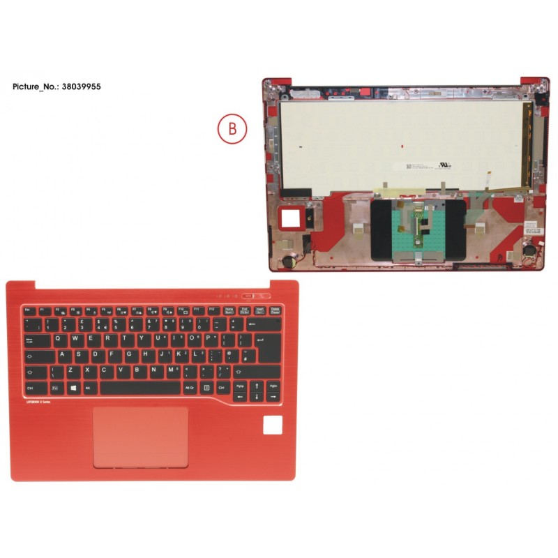 38039955 - UPPER ASSY RED INCL. KEYBOARD UK