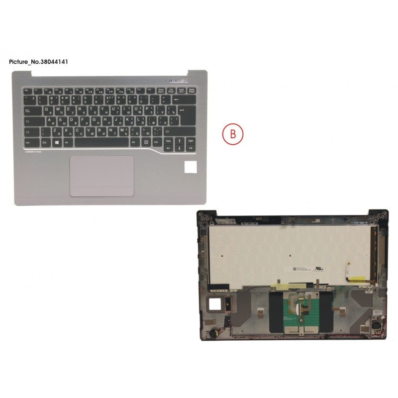 38044141 - UPPER ASSY SILV INCL. KEYBOARD RUS/US