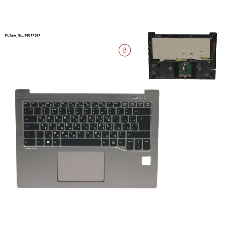 38047387 - UPPER ASSY SILV INCL. KEYBOARD RUS/US