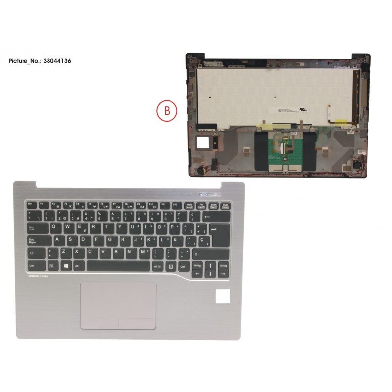 38044136 - UPPER ASSY SILV INCL. KEYBOARD SPAIN