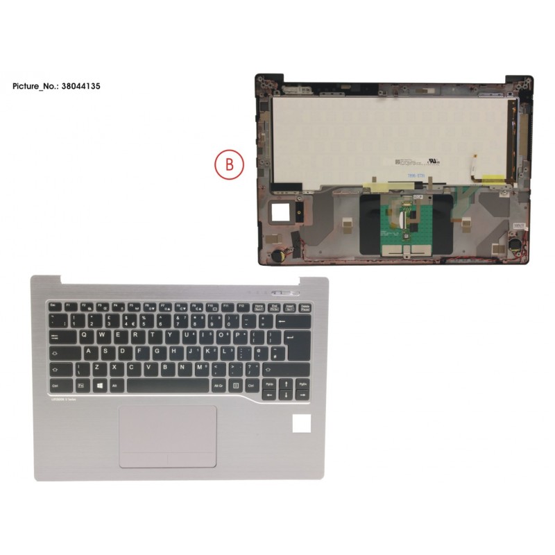 38044135 - UPPER ASSY SILV INCL. KEYBOARD UK