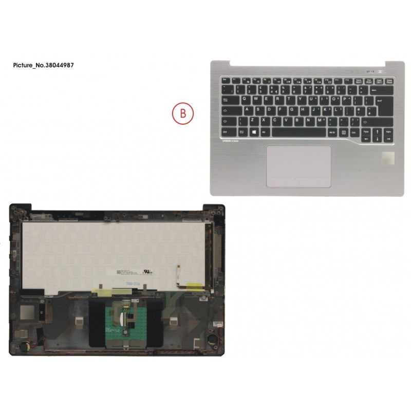 38044987 - UPPER ASSY SILV INCL. KEYBOARD UK