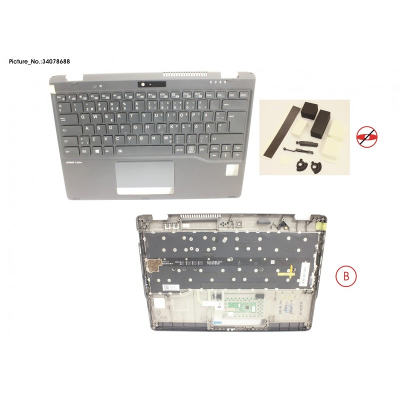 34078688 - UPPER ASSY INCL. KEYB SWEDEN FOR PV