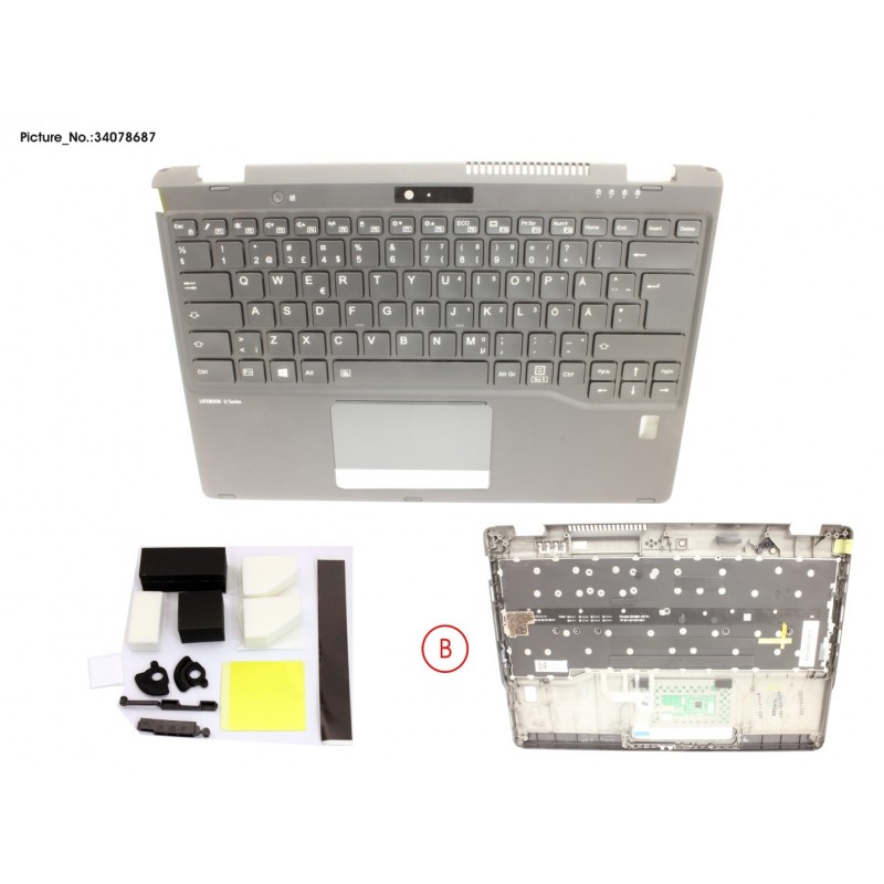 34078687 - UPPER ASSY INCL. KEYB SWEDEN W/FP