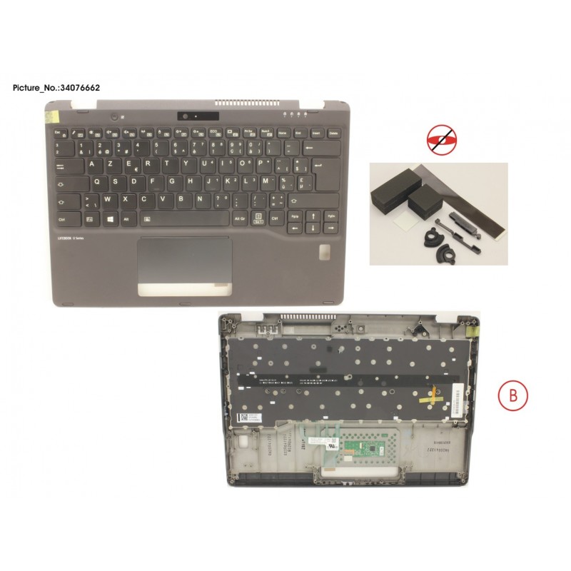 34076662 - UPPER ASSY INCL. KEYB BELGIUM W/FP