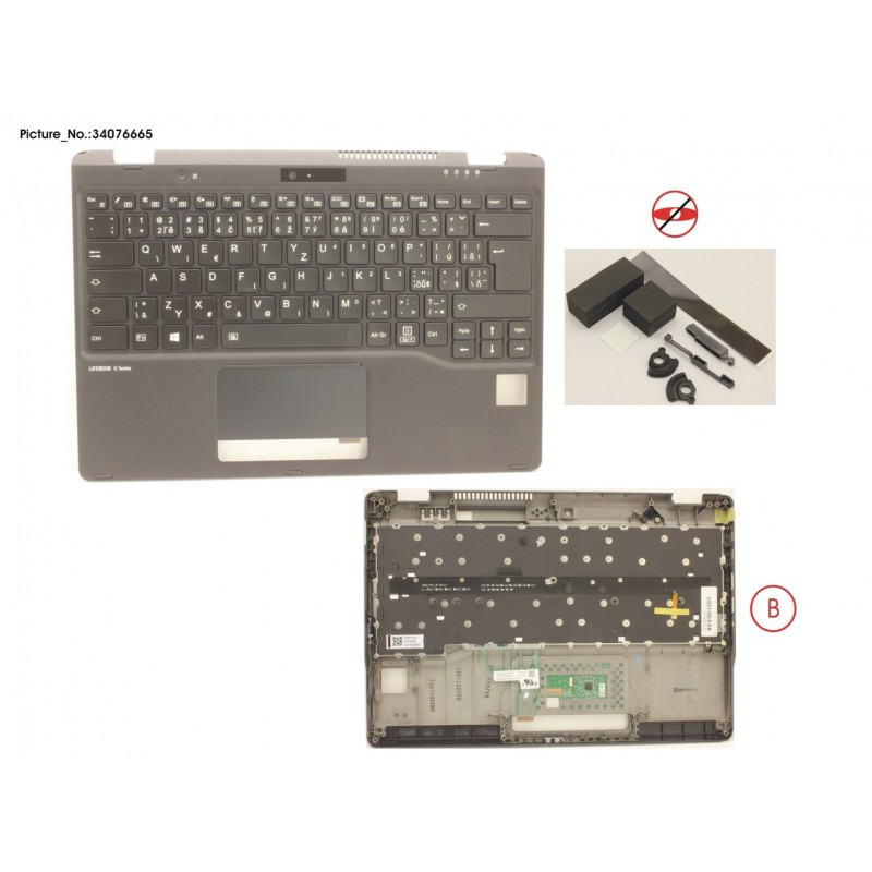 34076665 - UPPER ASSY INCL. KEYB CZ/SLO FOR PV