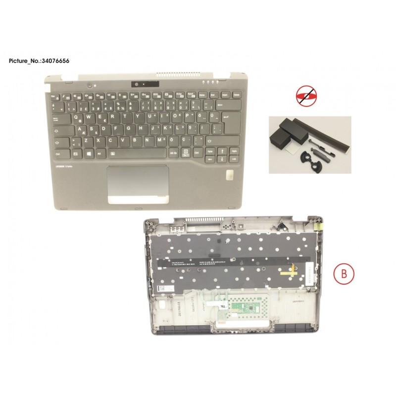 34076656 - UPPER ASSY INCL. KEYB TURKEY W/FP