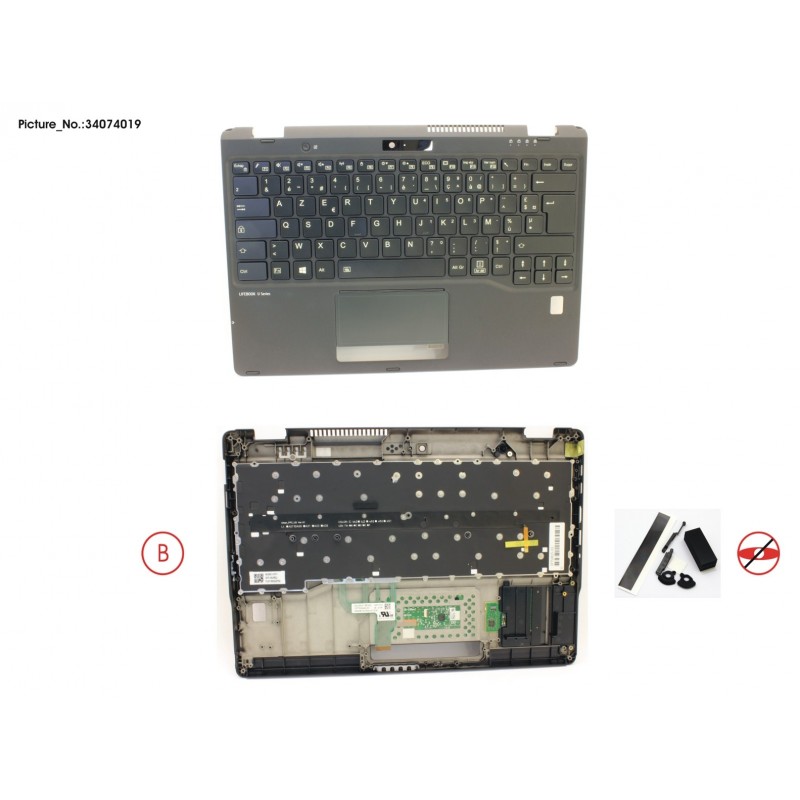 34074019 - UPPER ASSY INCL. KEYB FRANCE W/FP(TBT)