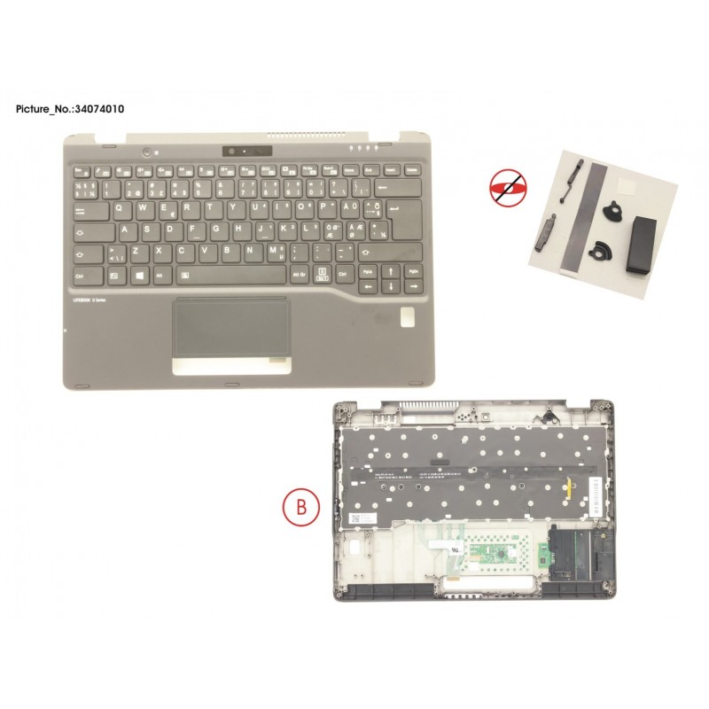 34074010 - UPPER ASSY INCL. KEYB NORDIC W/FP(TBT)