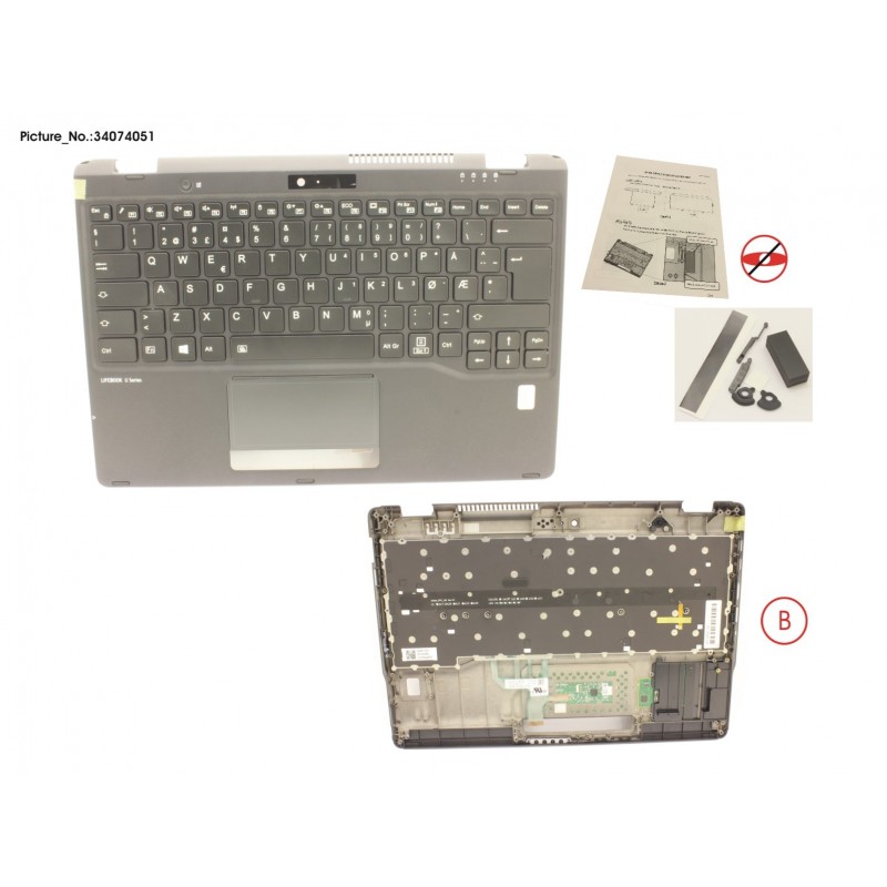 34074051 - UPPER ASSY INCL. KEYB NORWAY W/FP(TBT)