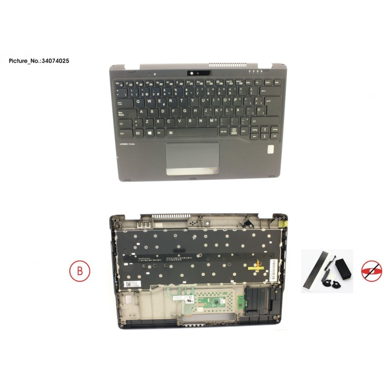 34074025 - UPPER ASSY INCL. KEYB SPAIN W/FP(TBT)