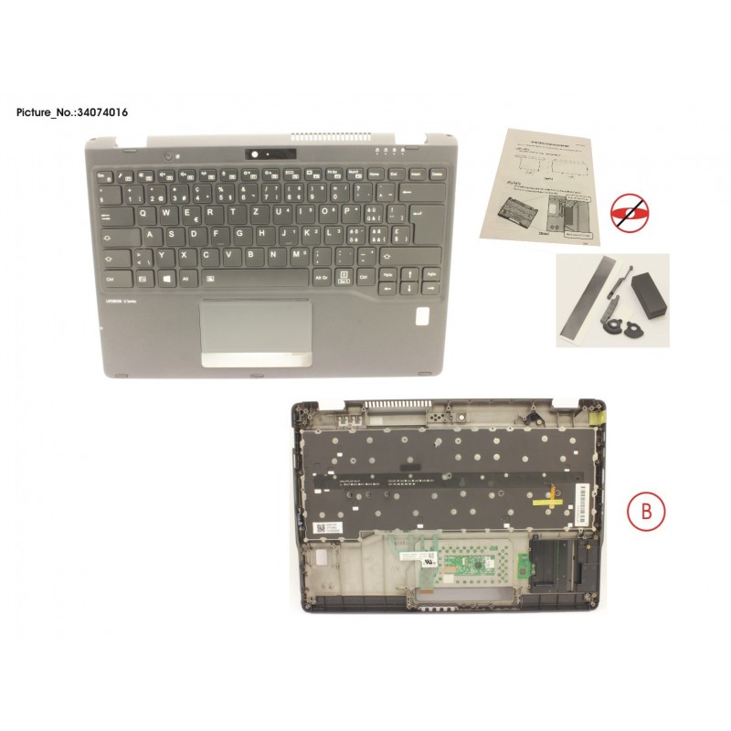 34074016 - UPPER ASSY INCL. KEYB SWISS W/FP(TBT)