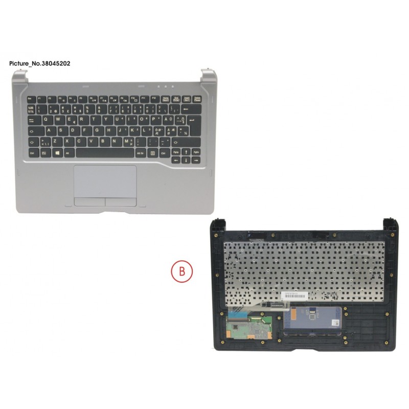 38045202 - UPPER ASSY INCL. KEYBOARD NORDIC