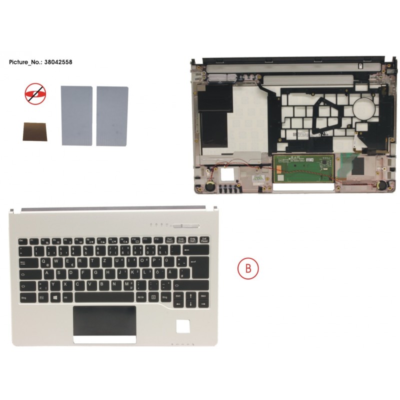 38042558 - UPPER ASSY INCL. KEYBOARD GERMAN