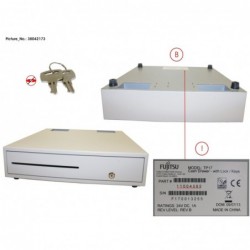 38042173 - TP17 CASHDRAWER W LOCK WHITE