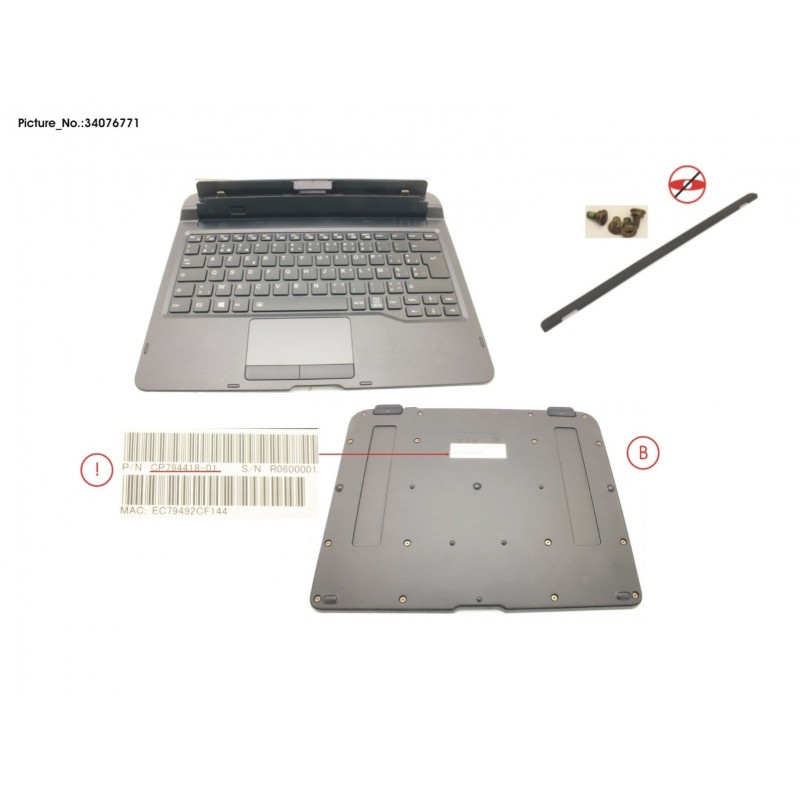 34076771 - KEYBOARD DOCKING BELGIUM W/ BL