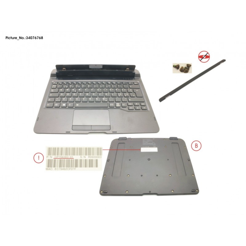 34076768 - KEYBOARD DOCKING NORDIC W/ BL