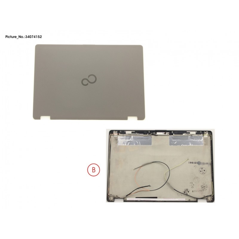 34074152 - LCD BACK COVER ASSY (HD) W/O CAM W/ MIC