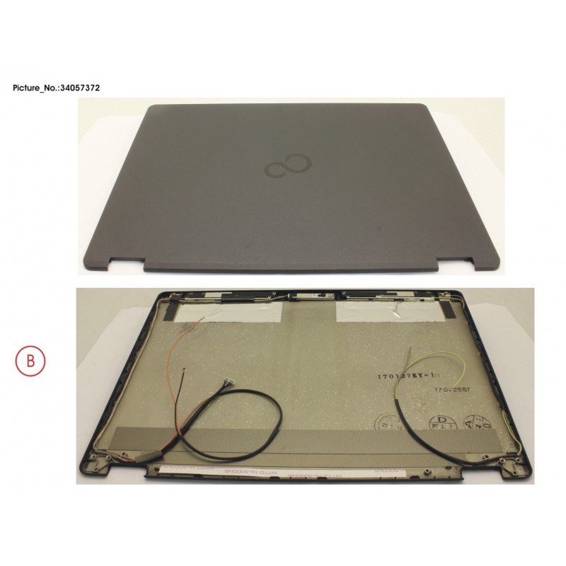 34057372 - LCD BACK COVER ASSY (FHD) W/O CAM W/ MIC