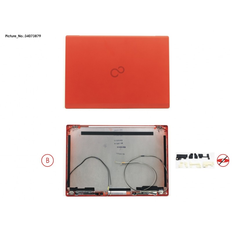 34073879 - LCD BACK COVER RED NON TOUCH