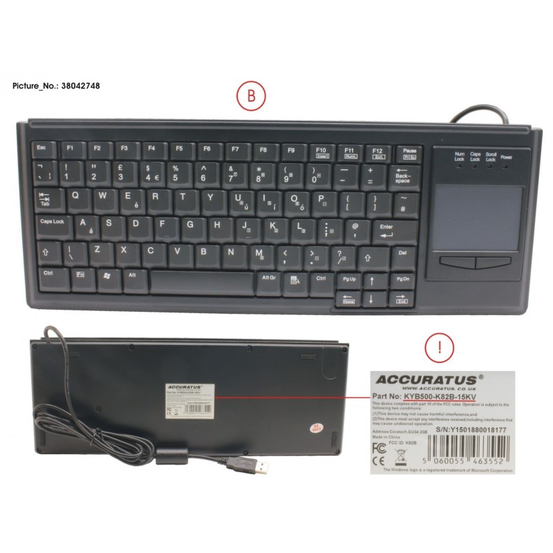 38042748 - KBD: MINI BLK RHS TOUCHPAD USB TMOBILE