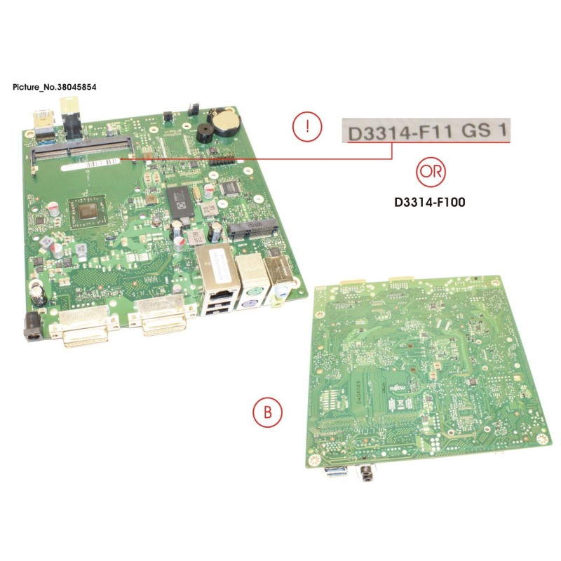 38045854 - Mainboard D3314 F RED MINI ITX FUTROS