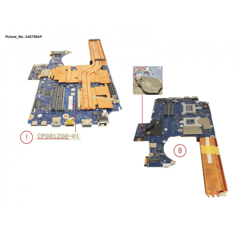 34078069 - MAINBOARD ASSY E-10885M Z2 RTX3000-KC