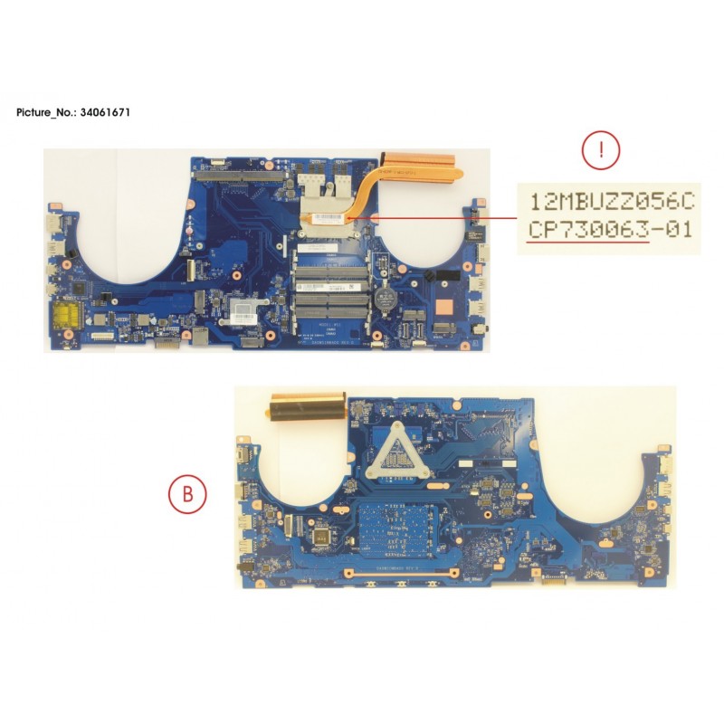 34061671 - MAINBOARD ASSY I5-7440HQ (MS1 QC)