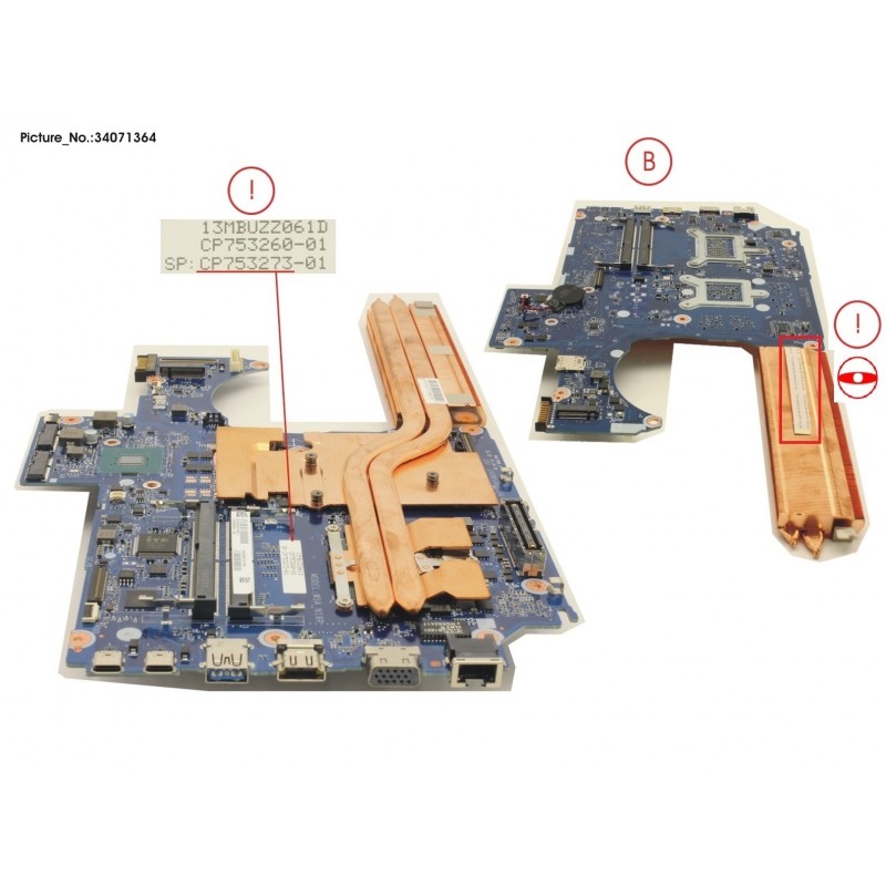 34071364 - MAINBOARD ASSY I7-8750H P1000 N18P-Q1