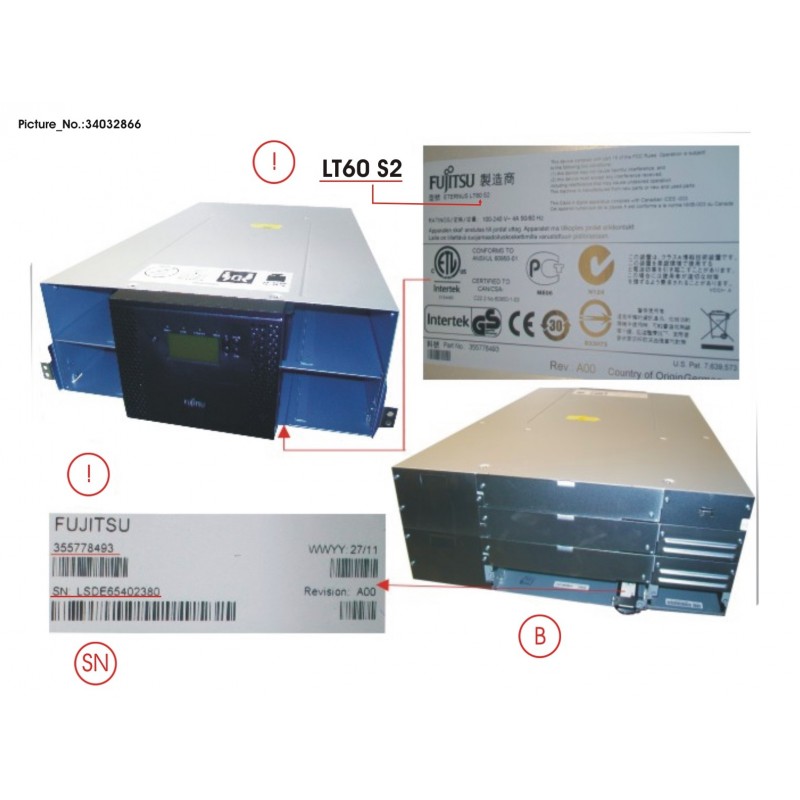 34032866 - LT60 S2 AUTOLOADER 4U, 24 SLOT, NO DRIVE